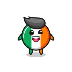 illustration of an ireland flag badge character with awkward poses