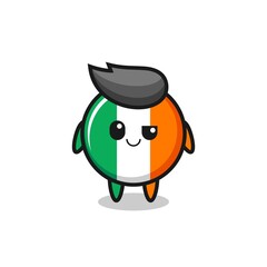Fototapeta premium ireland flag badge cartoon with an arrogant expression