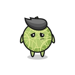 the lazy gesture of melon fruit cartoon character