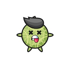 character of the cute melon fruit with dead pose