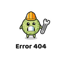 error 404 with the cute melon fruit mascot