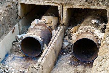 repair of old main water supply pipes