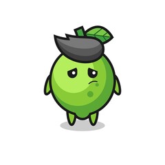the lazy gesture of lime cartoon character