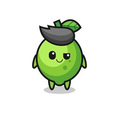 lime cartoon with an arrogant expression