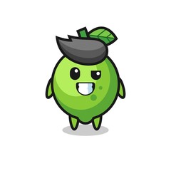 cute lime mascot with an optimistic face