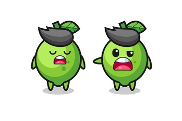 illustration of the argue between two cute lime characters