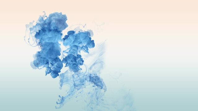 Animation on illustrated background with motion watercolor simulation