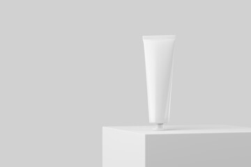 Cosmetics Bottle Jar Tube White Blank 3D Rendering Mockup
