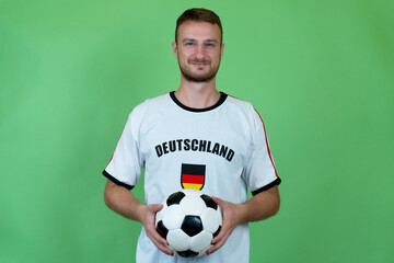 Deutscher Fussball Fan mit Ball