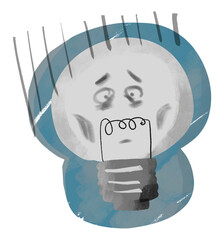 電球　ノーアイデア　ひらめかない　落ち込んでる