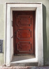 Old wooden door in the town