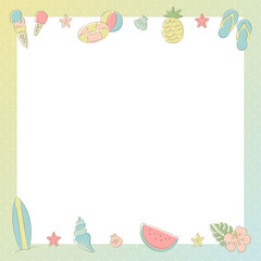 夏のアイテムフレーム（正方形）