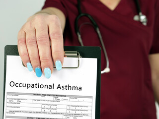 Conceptual photo about Occupational Asthma with handwritten phrase.
