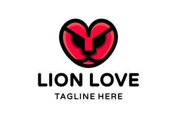 Vector Logo Mascot character Design Face Lion Round