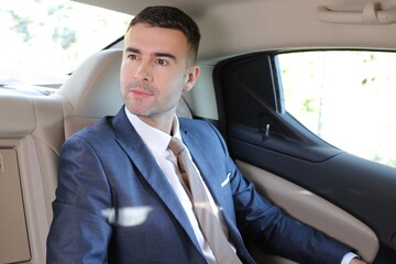 Good looking businessman traveling VIP