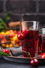 Fresh cherry juice. Summer drink