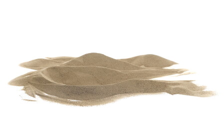 Fototapeta na wymiar Desert sand pile isolated on white background