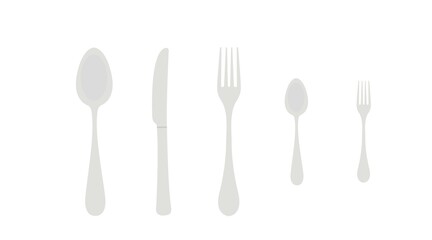 Cutlery Set. Vector isolated illustration of a fork, a spoon and a knife