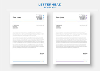 Professional Letterhead Template. Minimalist Letterhead Template. corporate letterhead