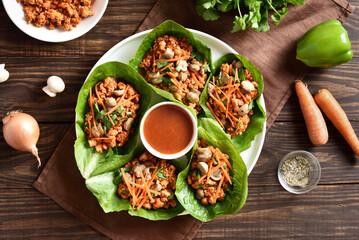 Asian minced meat lettuce wraps