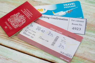 Passports and Boarding Pass. Flat design