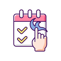 No booking required RGB color icon. Isolated vector illustration. Tattoo session in professional salon. Contact tattoo masters. Getting new painting on body simple filled line drawing.