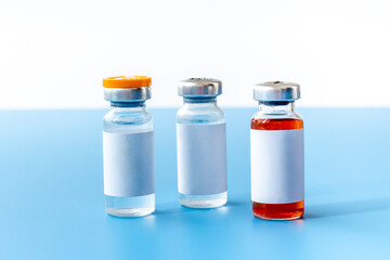 Vaccine vial bottle for injection. Vaccination concept