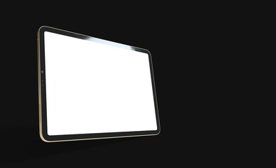 tablet pc, isolated on 3d background