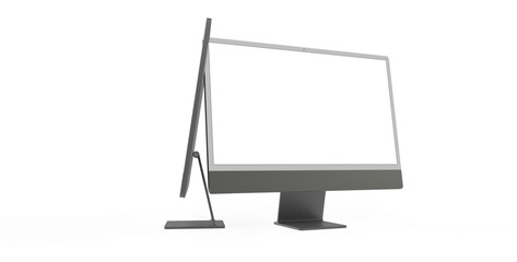 Copy of Realistic Computer, 3D Monitor, in Imac style isolated. dark grey black