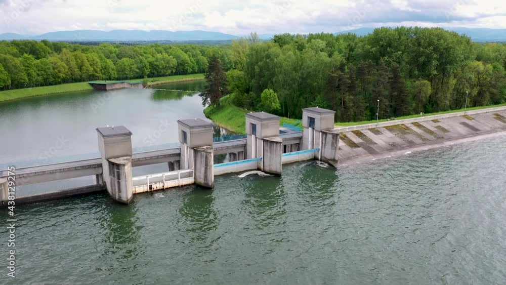 Canvas Prints Drone 4k footage of Goczalkowice Reservoir near Goczalkowice-Zdroj village in Silesia region of Poland, created with a dam on the Vistula River