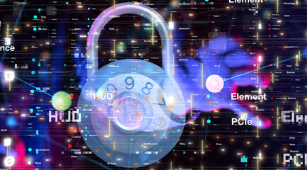 Fototapeta premium Cybersecurity and information or network protection. Future technology