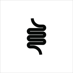 Gut constipation icon design,Intestines icon, symbol of digestion system flat style vector illustration. color editable