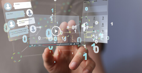 media develop interface web application in hand