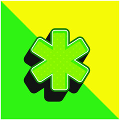 Asterisk Green and yellow modern 3d vector icon logo