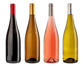 Collection de bouteilles de vin d'Anjou pour vos maquettes d'étiquette.