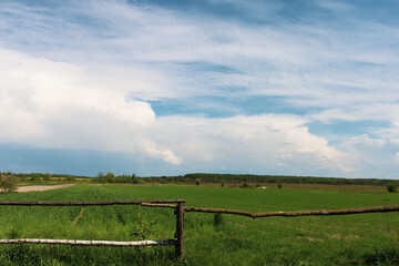 field and blue sky