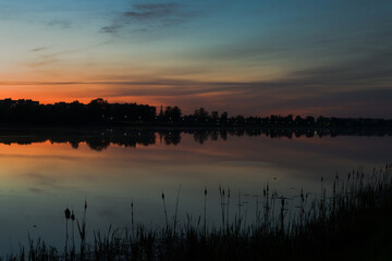 sunset over the lake