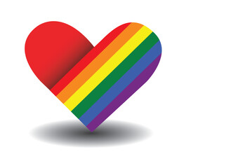 LGBT heart with rainbow.