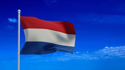 The Netherlands flag, waving in the wind - 3d rendering - CGI