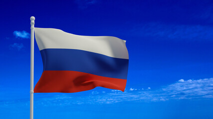 Russian flag, waving in the wind - 3d rendering - CGI