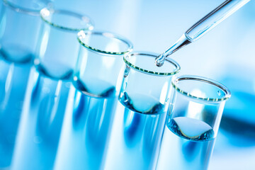 Laboratory glassware with dropper and test tube