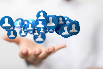 videoconference group of people talking in social network
