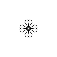 Christian cross line icon. Simple style christian religion poster background symbol. Logo design element. T-shirt printing. Vector for sticker.