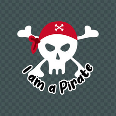 Vector image. Drawing of a child pirate. Image for children's decoration.