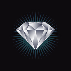 Vector icon of shiny diamond