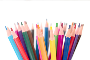 color pencils isolated on white background