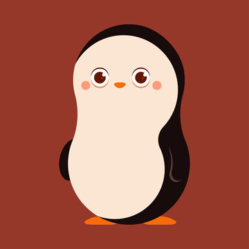 Funny penguin vector cartoon illustration isolated on background.