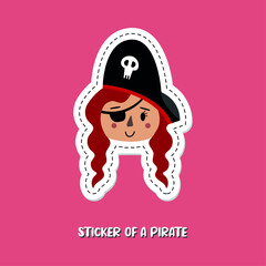 Vector image. Drawing of a child pirate. Image for children's decoration.