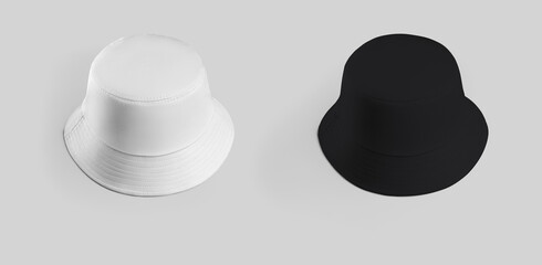 Mockup white, black panama isolated on background