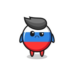 the mascot of the russia flag badge with sceptical face